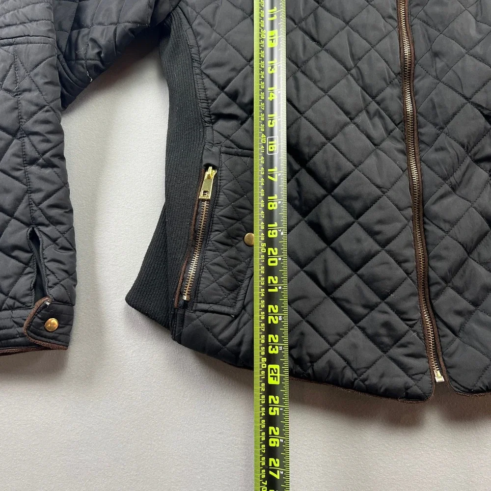 C'EST TOI Bomber Jacket Womens 2XL Black Lined Quilted Ribbed Insulated Full Zip
